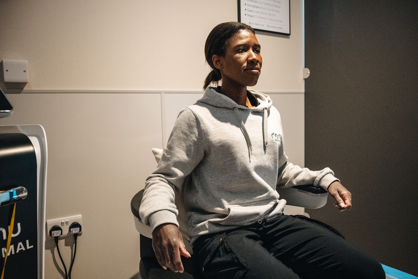 Relaxed treatment on the Pelvic Floor Therapy Chair